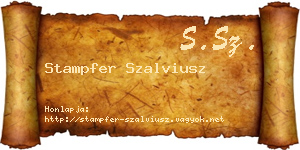 Stampfer Szalviusz névjegykártya